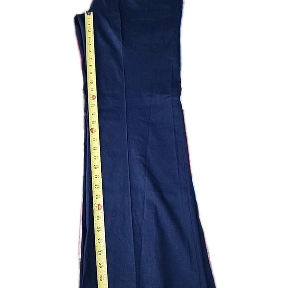 Theory Midnight Blue Linen Blend Tailored Straight Leg Sz 12 Tall Trouser Pants - Picture 7 of 8